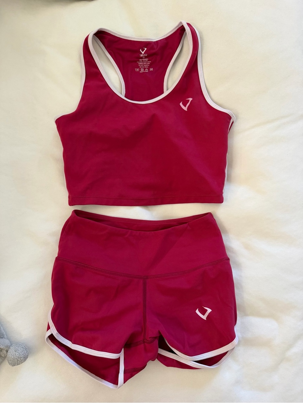 Violate the Dress Athletic Crop Tank & Shorts Set with White Trim